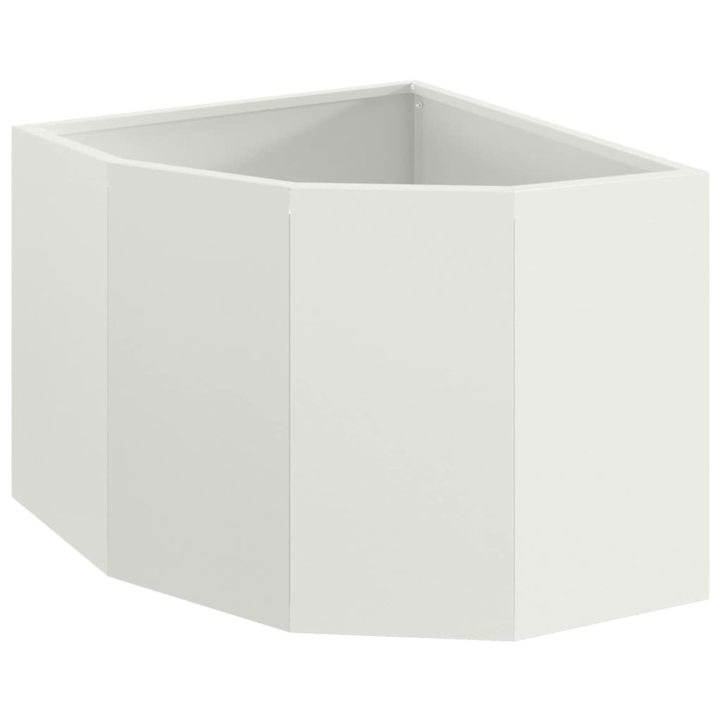 Fioriera angolare Vidaxx bianca 45 x 45 x 35 cm in acciaio