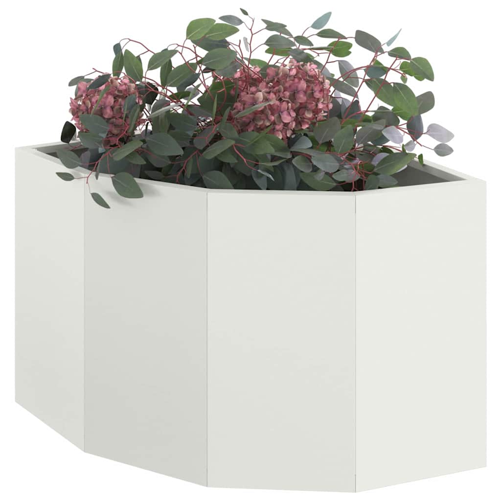 Fioriera angolare Vidaxx bianca 45 x 45 x 35 cm in acciaio