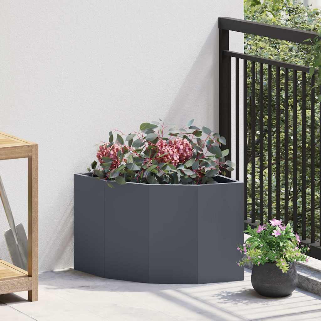 Fioriera angolare Vidaxx antracite 45 x 45 x 35 cm in acciaio