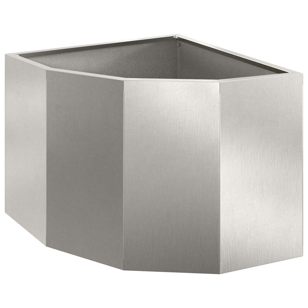 Jardinera de esquina vidaxx plata 45 x 45 x 35 cm acero inoxidable