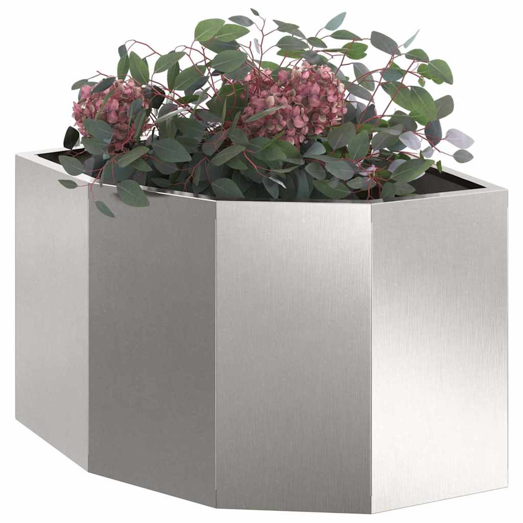 Jardinera de esquina vidaxx plata 45 x 45 x 35 cm acero inoxidable