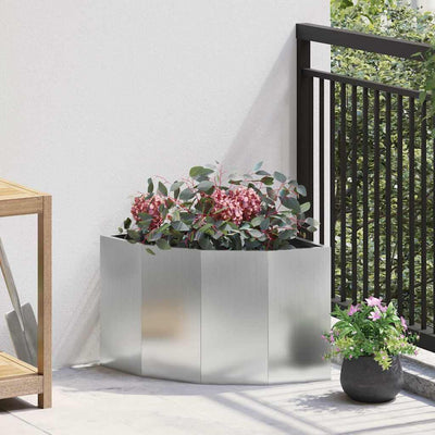 Jardinera de esquina vidaxx plata 45 x 45 x 35 cm acero galvanizado