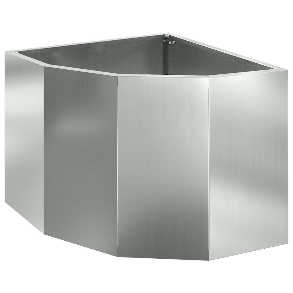 Vidaxl hoek plantbak zilver 45 x 45 x 35 cm gegalvaniseerd staal