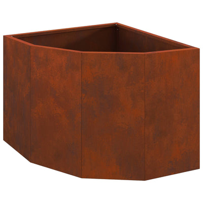 Jardinera de esquina vidaxx oxidada 45 x 45 x 35 cm acero corten
