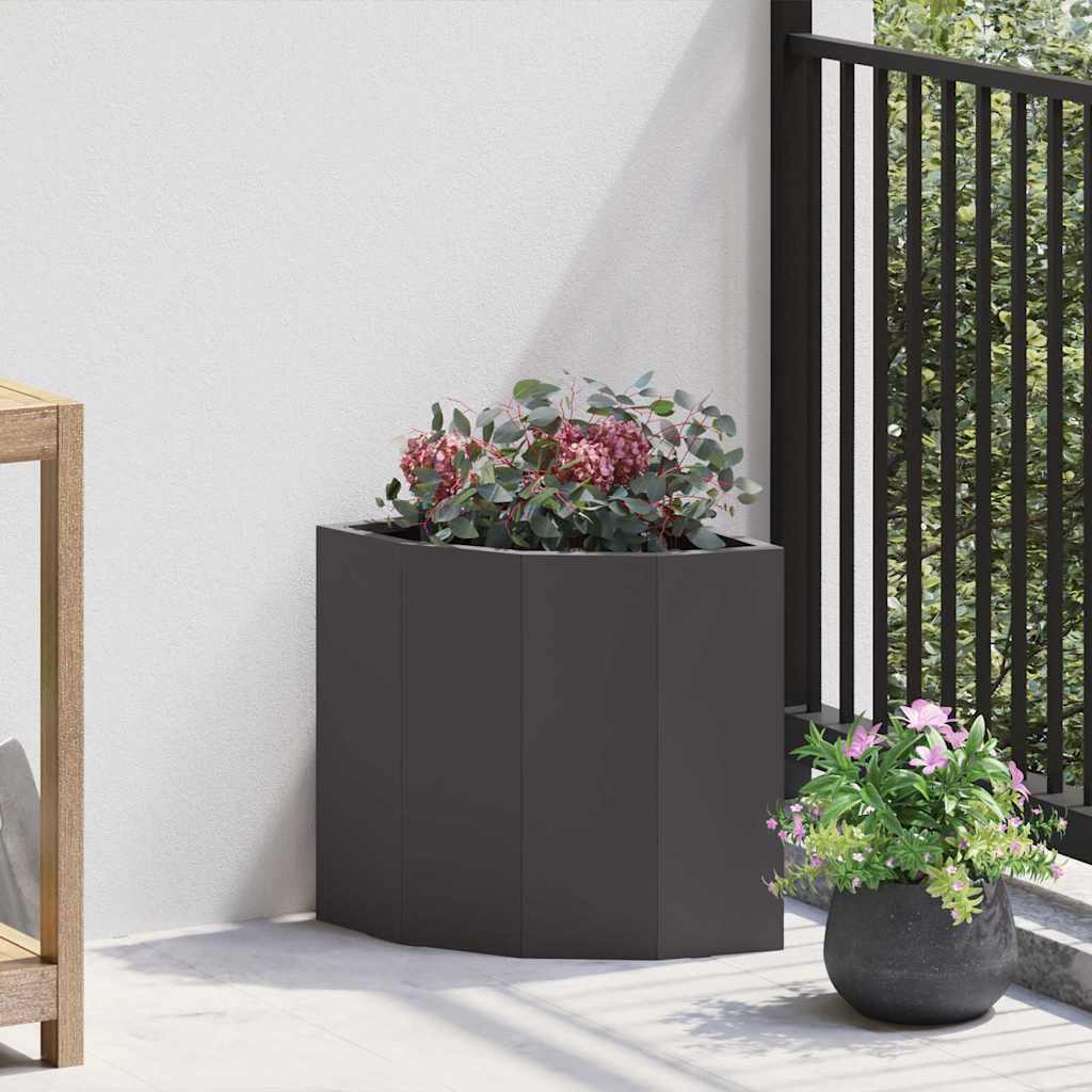 Fioriera angolare Vidaxx nera 30 x 30 x 35 cm in acciaio