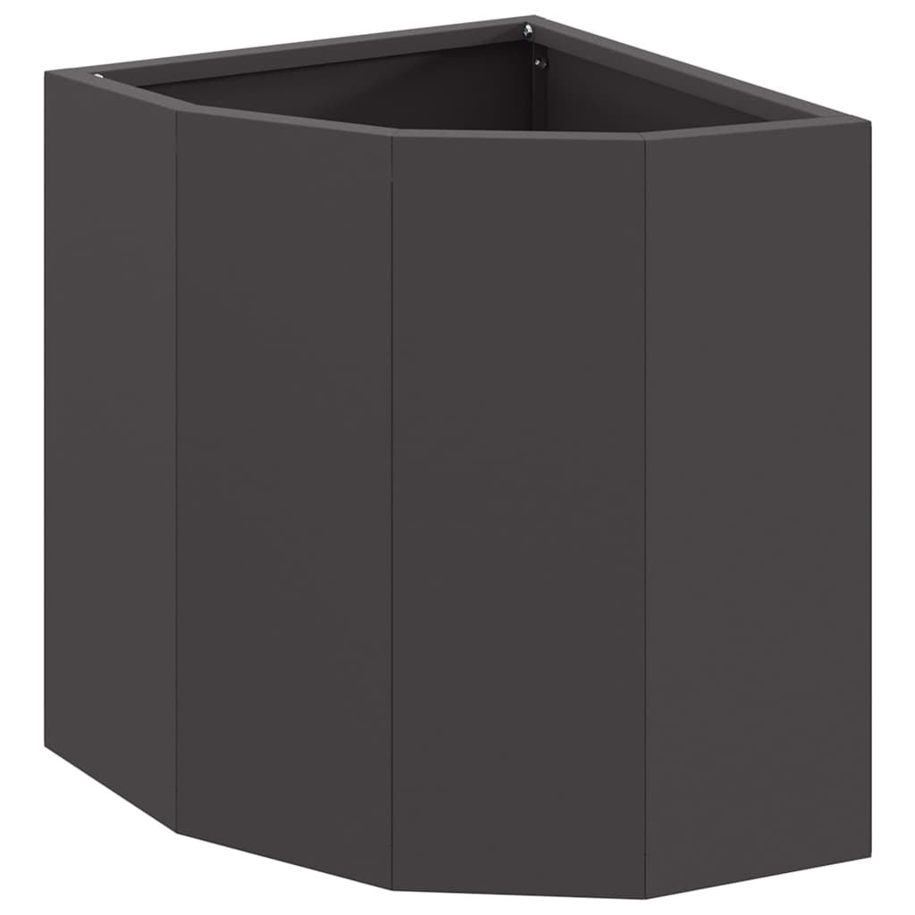 Fioriera angolare Vidaxx nera 30 x 30 x 35 cm in acciaio
