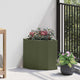 Vidaxl hoek plantbak olijfgroen 30 x 30 x 35 cm staal