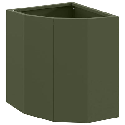 Vidaxx jardinera de esquina verde oliva 30 x 30 x 35 cm acero