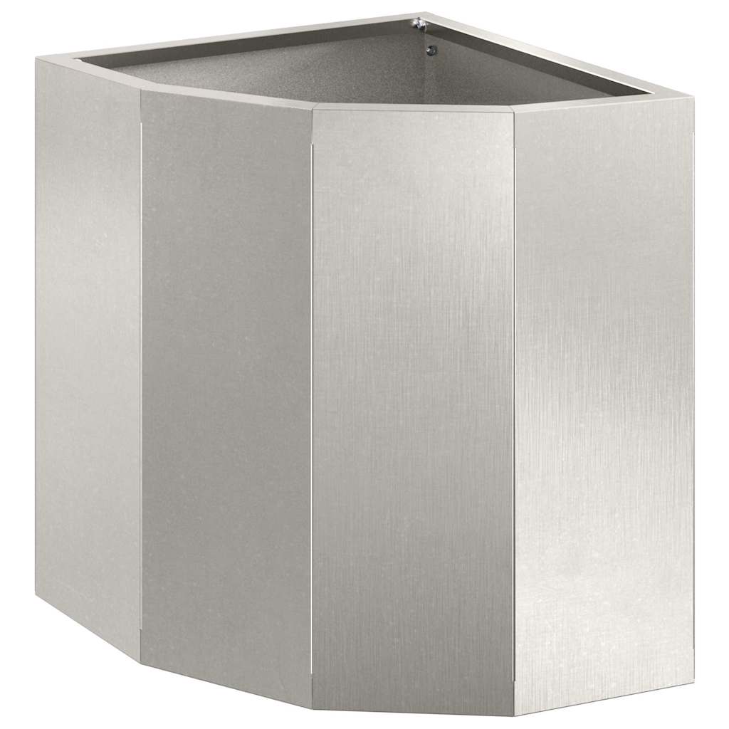 Vidaxx macetero de esquina plateado 30 x 30 x 35 cm acero inoxidable