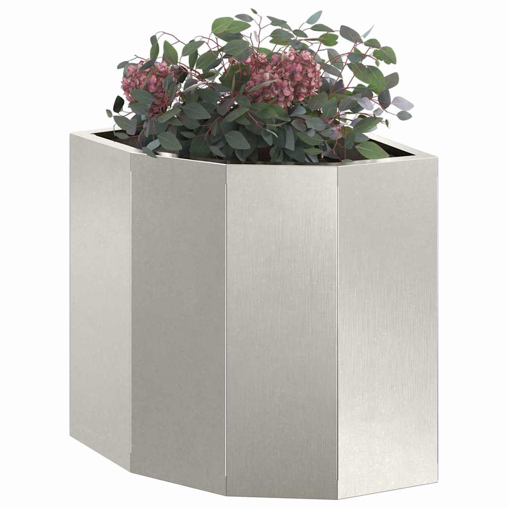 Vidaxx macetero de esquina plateado 30 x 30 x 35 cm acero inoxidable