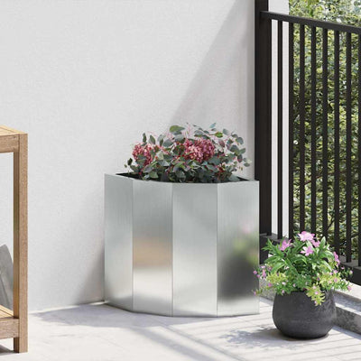 Vidaxx jardinera de esquina plata 30 x 30 x 35 cm acero galvanizado