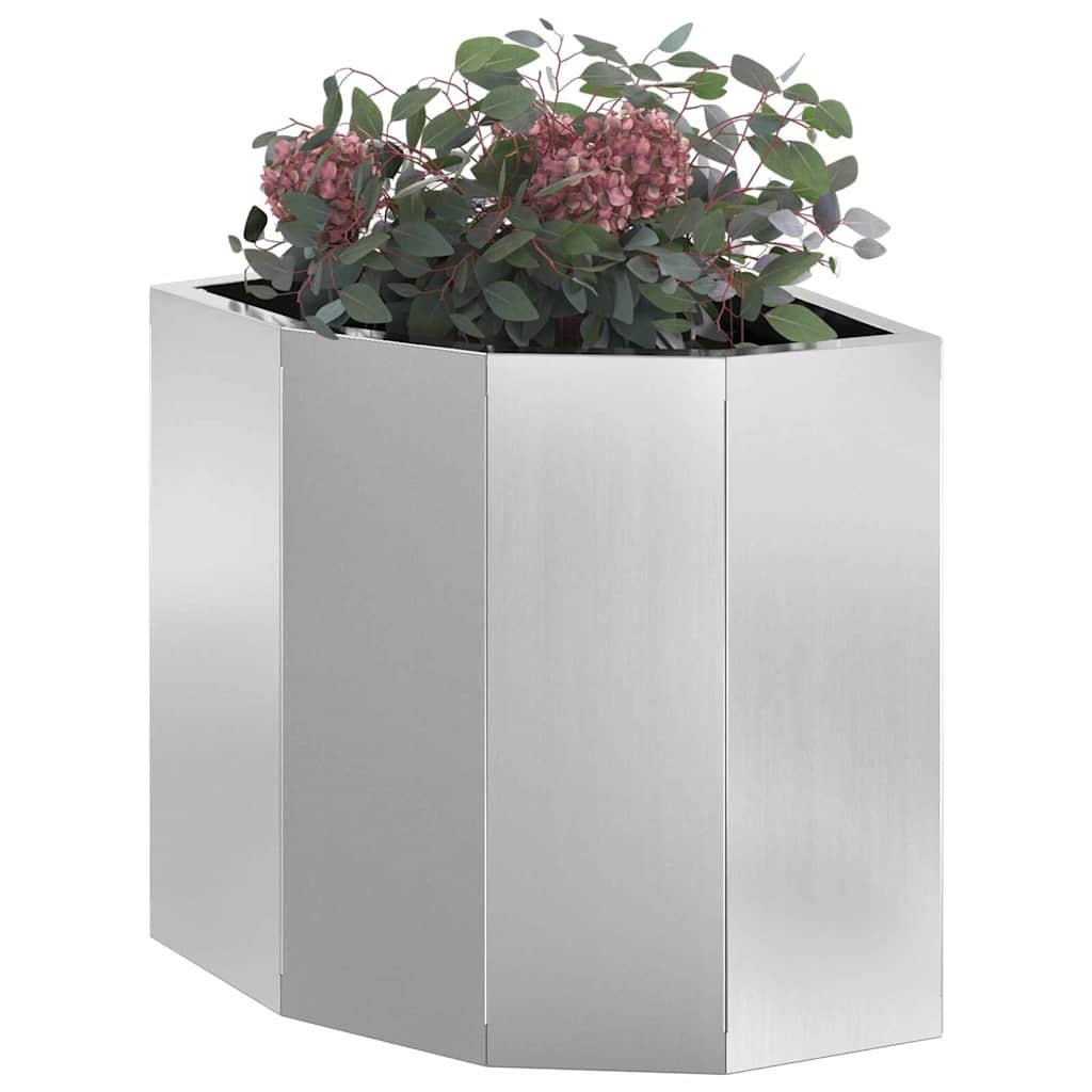 Vidaxl hoek plantbak zilver 30 x 30 x 35 cm gegalvaniseerd staal