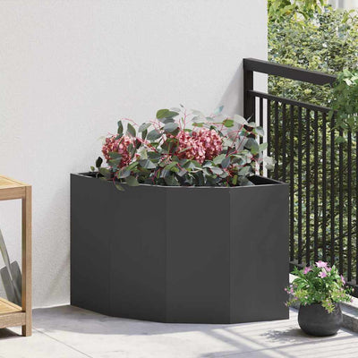 Vidaxx jardinera de esquina negro 60 x 60 x 50 cm acero