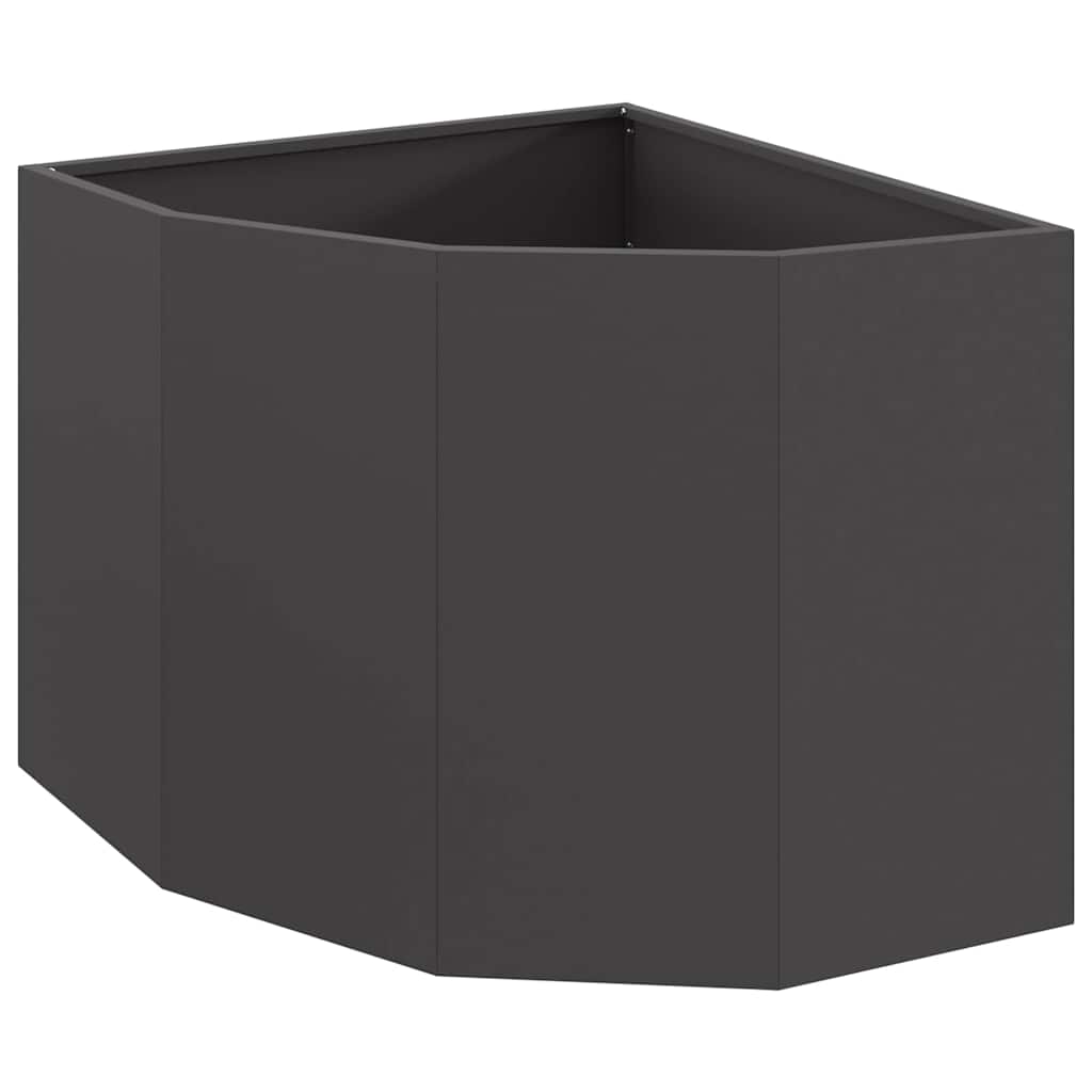 Vidaxl hoek plantbak zwart 60 x 60 x 50 cm staal