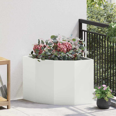 Vidaxx jardinera de esquina blanco 60 x 60 x 50 cm acero