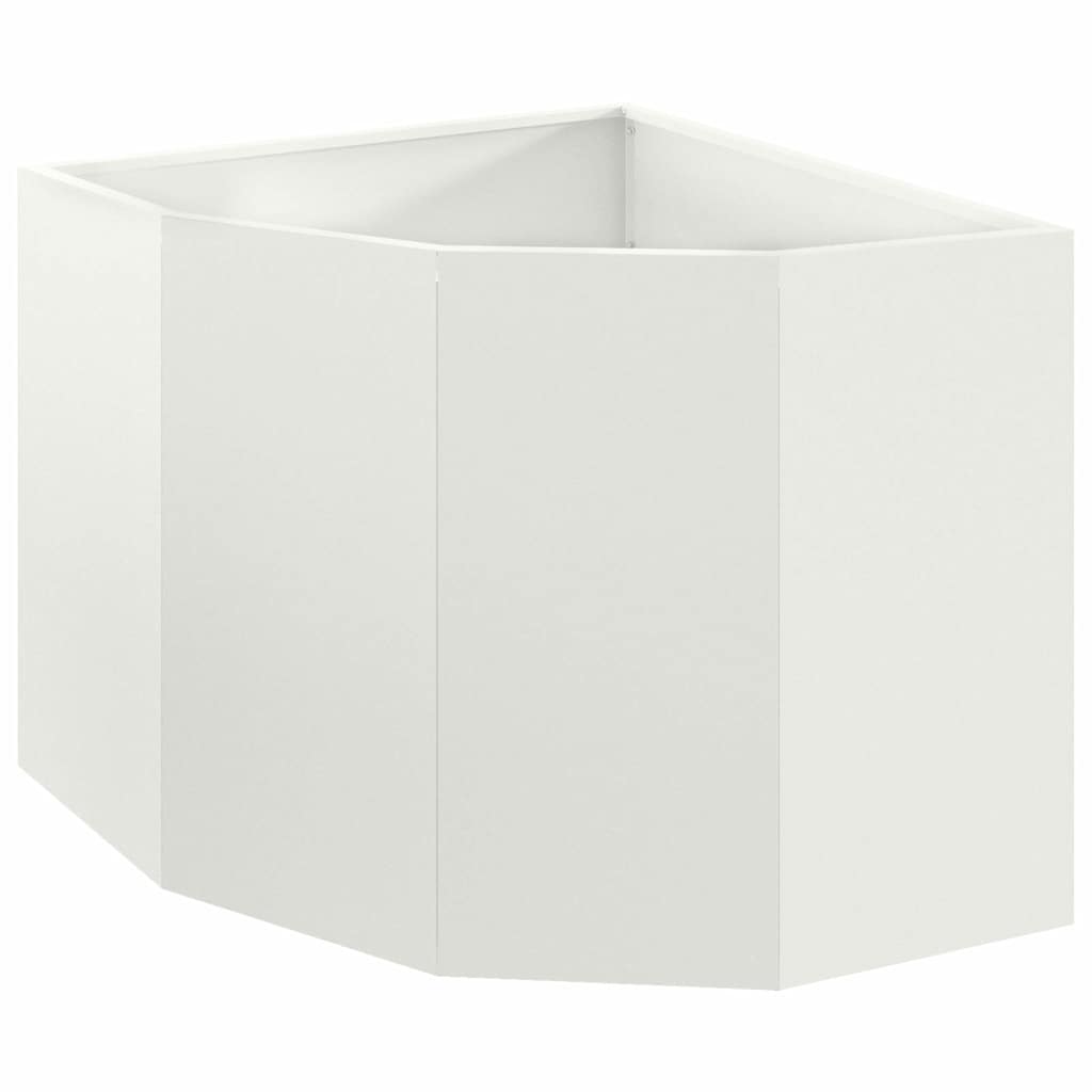 Vidaxl hoek plantbak wit 60 x 60 x 50 cm staal