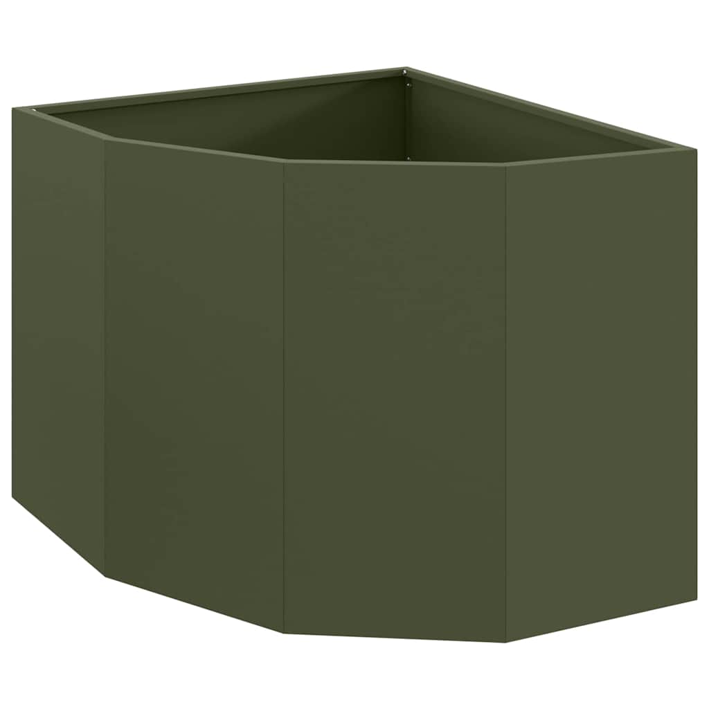 Fioriera angolare Vidaxx verde oliva 60 x 60 x 50 cm in acciaio