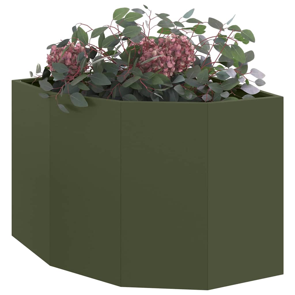 Fioriera angolare Vidaxx verde oliva 60 x 60 x 50 cm in acciaio