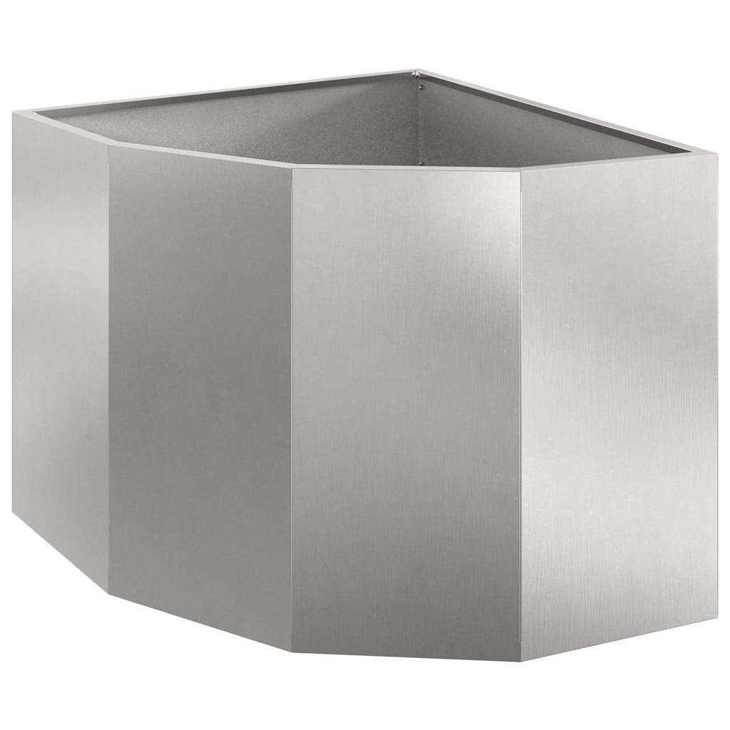 Vidaxx macetero de esquina plateado 60 x 60 x 50 cm acero inoxidable