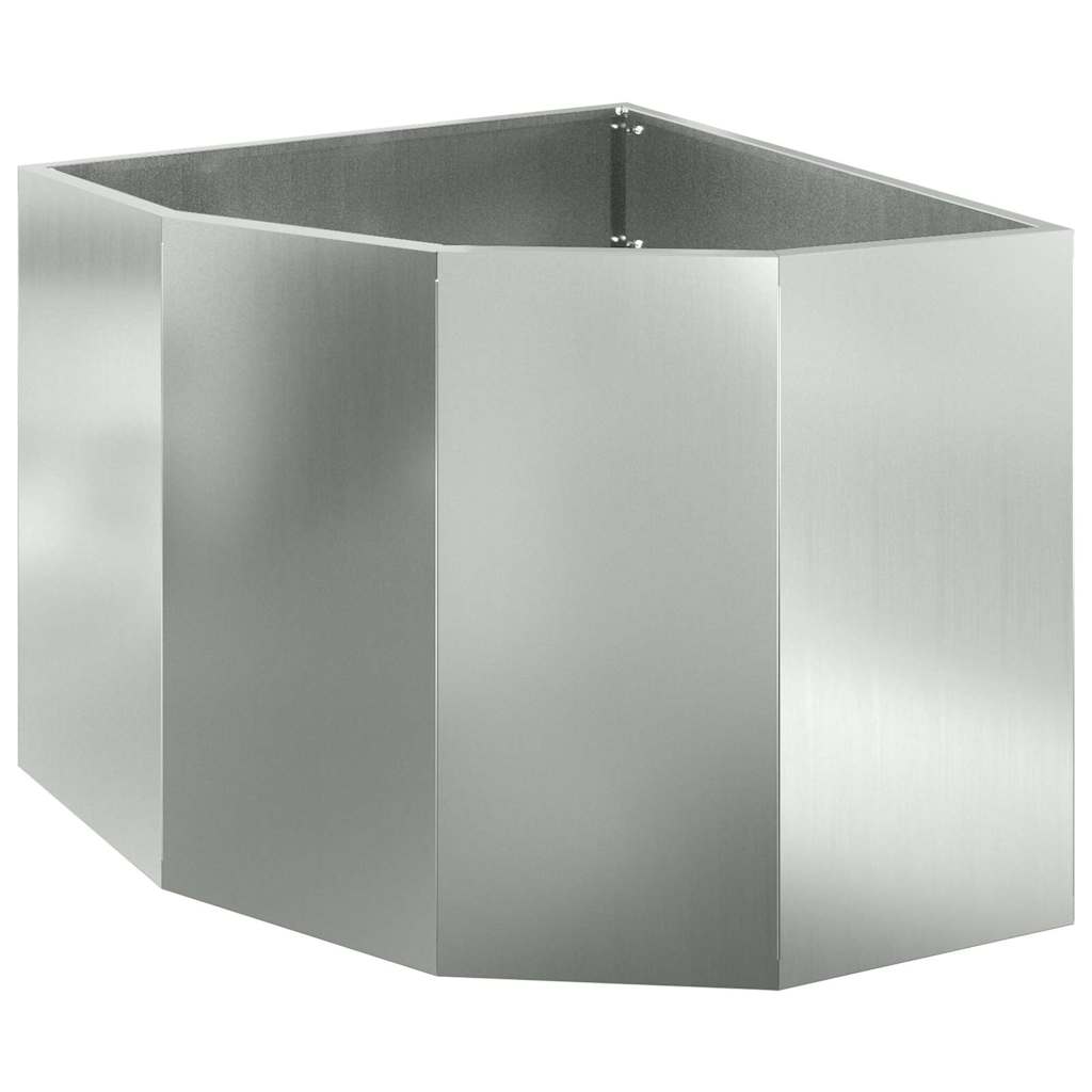 Vidaxx jardinera de esquina plateada 60 x 60 x 50 cm acero galvanizado