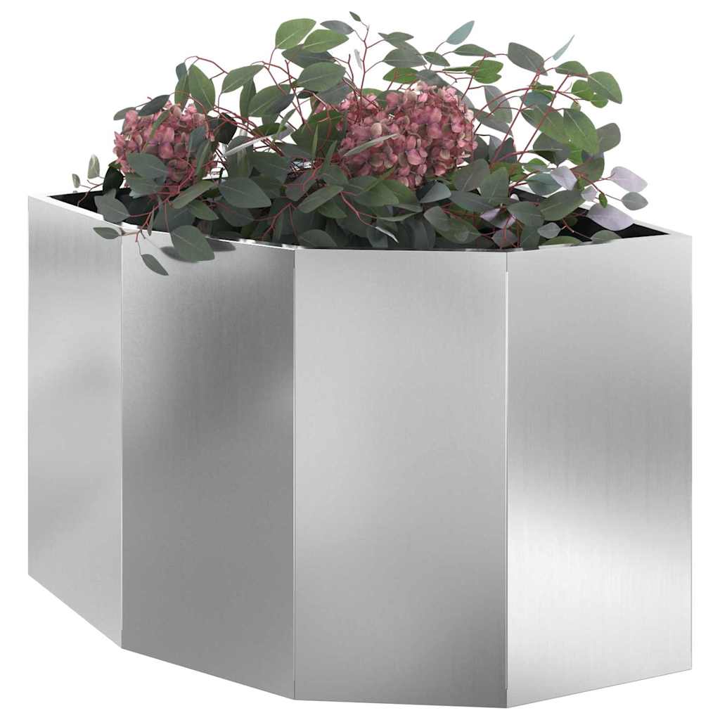 Vidaxl hoek plantbak zilver 60 x 60 x 50 cm gegalvaniseerd staal