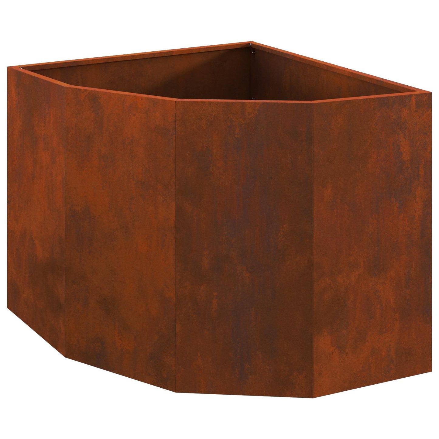 Jardinera de esquina vidaxx oxidada 60 x 60 x 50 cm acero corten