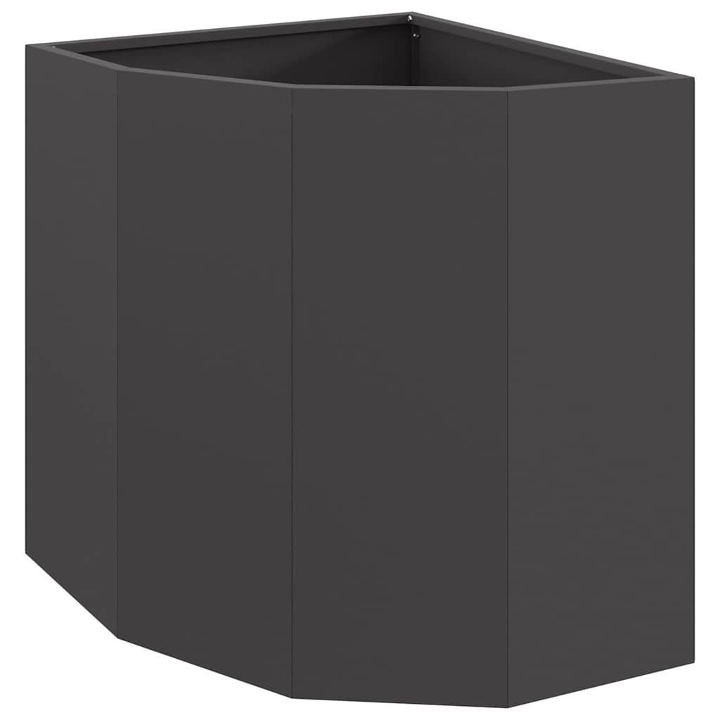 Fioriera angolare Vidaxx nera 45 x 45 x 50 cm in acciaio