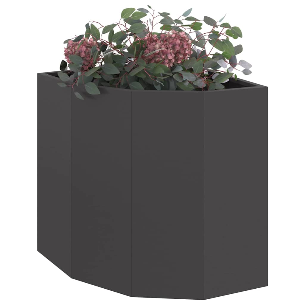 Fioriera angolare Vidaxx nera 45 x 45 x 50 cm in acciaio