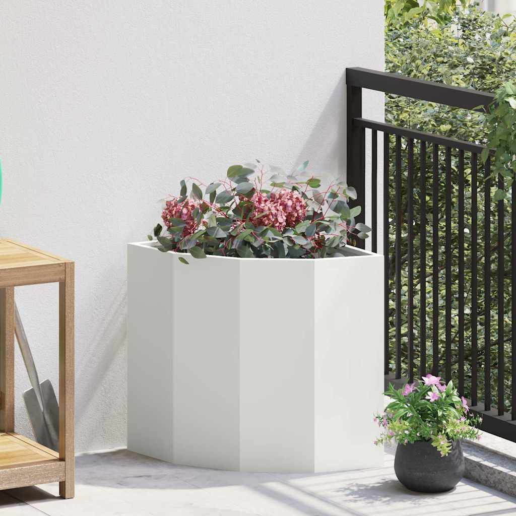 Vidaxx jardinera de esquina blanco 45 x 45 x 50 cm acero
