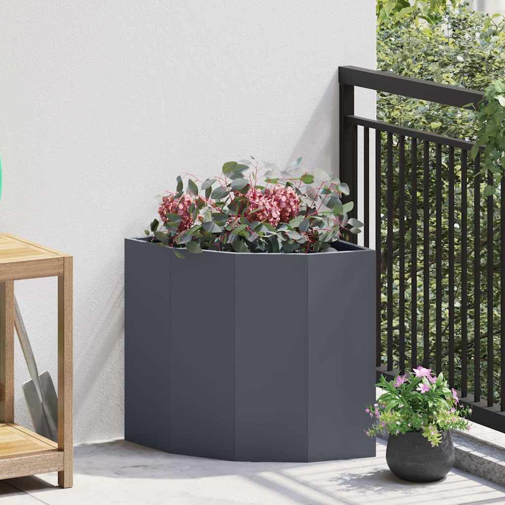 Fioriera angolare Vidaxx antracite 45 x 45 x 50 cm in acciaio
