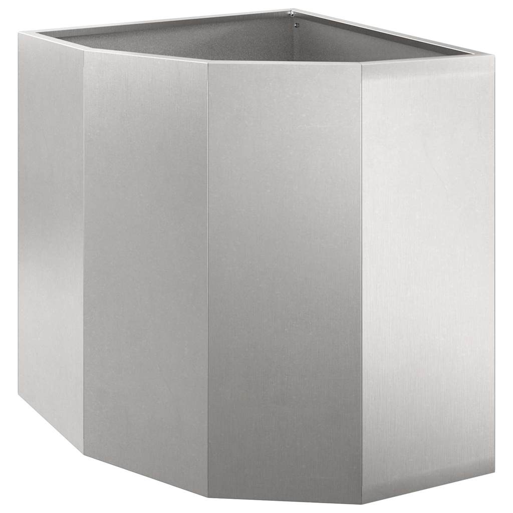 Jardinera de esquina vidaxx plata 45 x 45 x 50 cm acero inoxidable