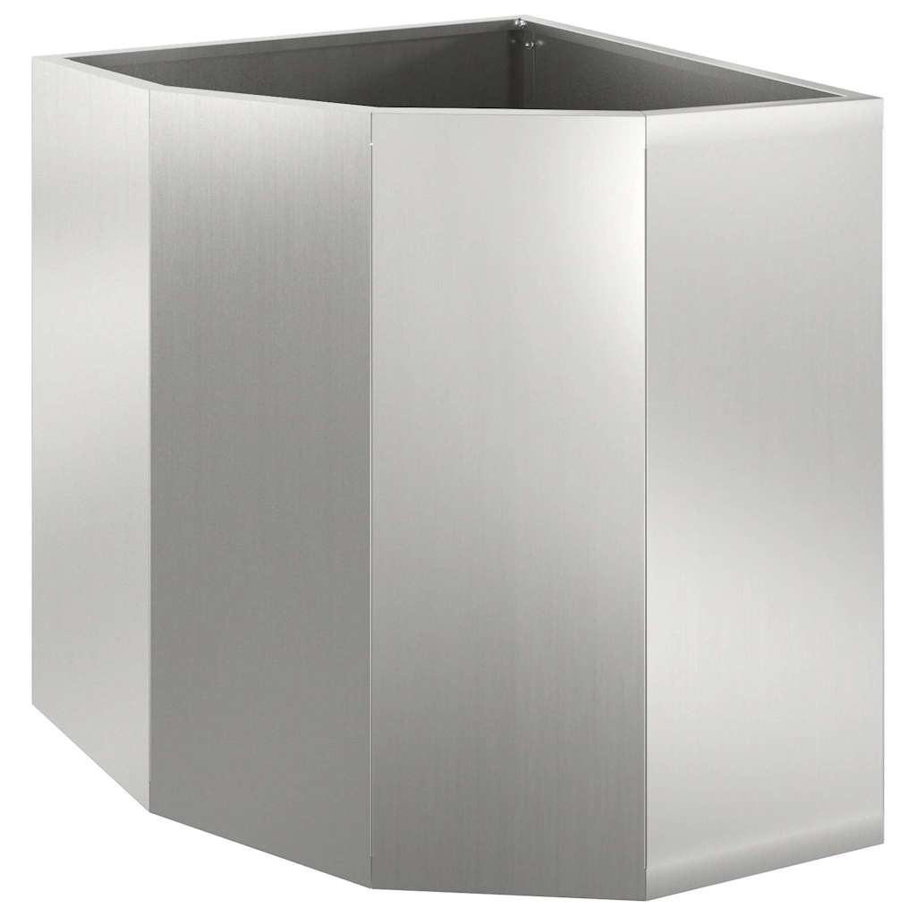 Vidaxl hoek plantbak zilver 45 x 45 x 50 cm gegalvaniseerd staal