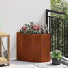Jardinera de esquina vidaxx oxidada 45 x 45 x 50 cm acero corten