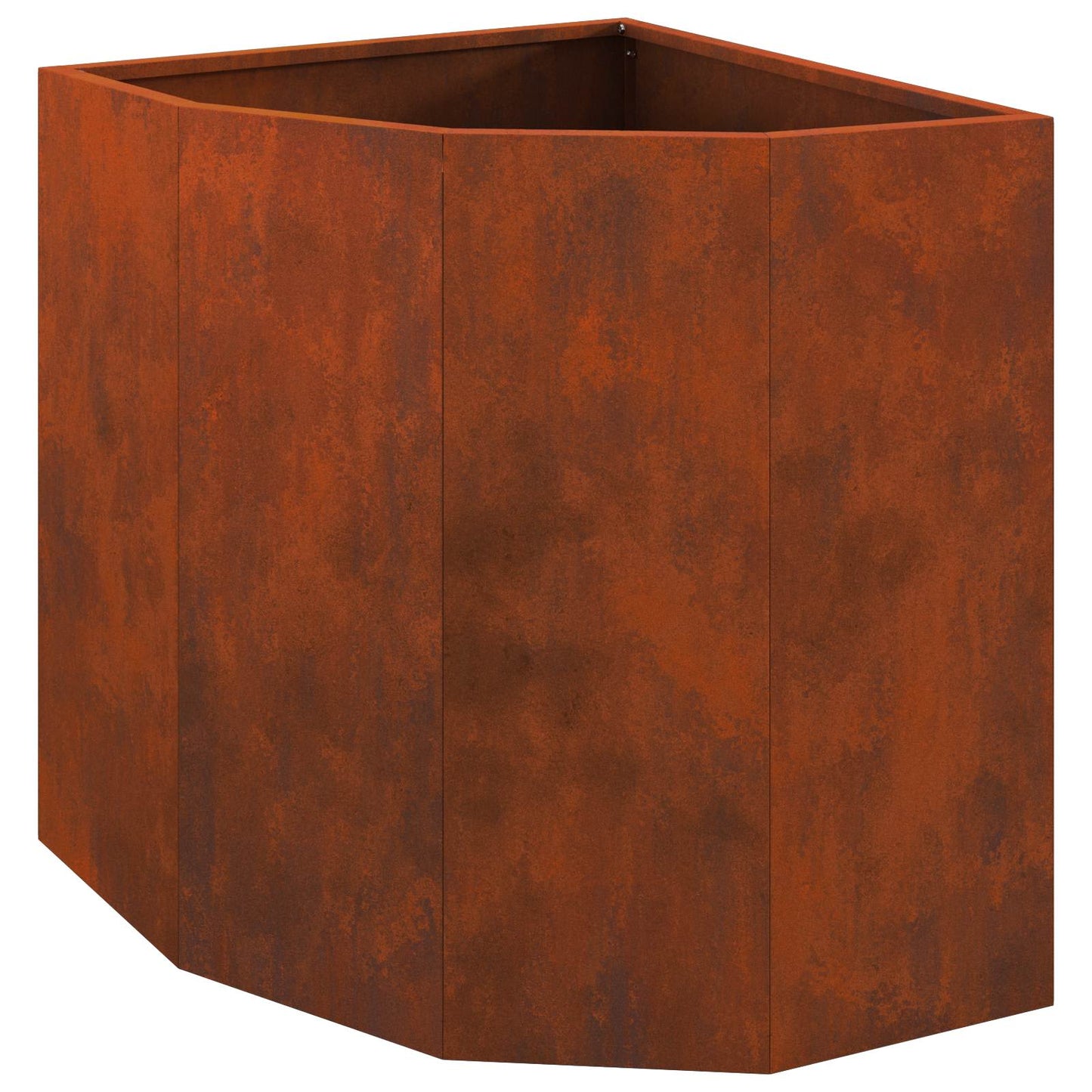 Jardinera de esquina vidaxx oxidada 45 x 45 x 50 cm acero corten