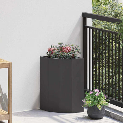 Jardinera de esquina vidaxx acero negro 30 x 30 x 50 cm