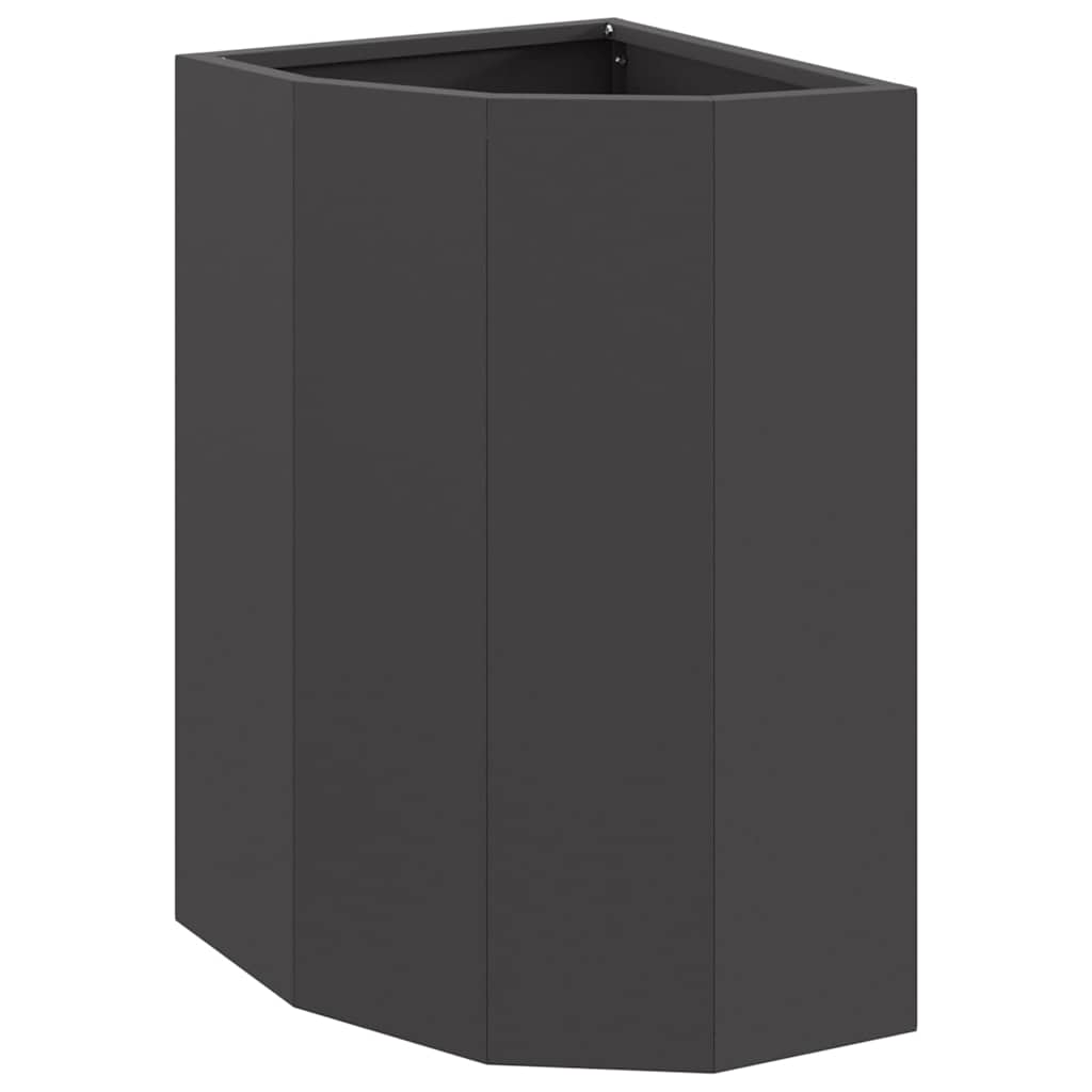 Fioriera angolare Vidaxx nera 30 x 30 x 50 cm in acciaio