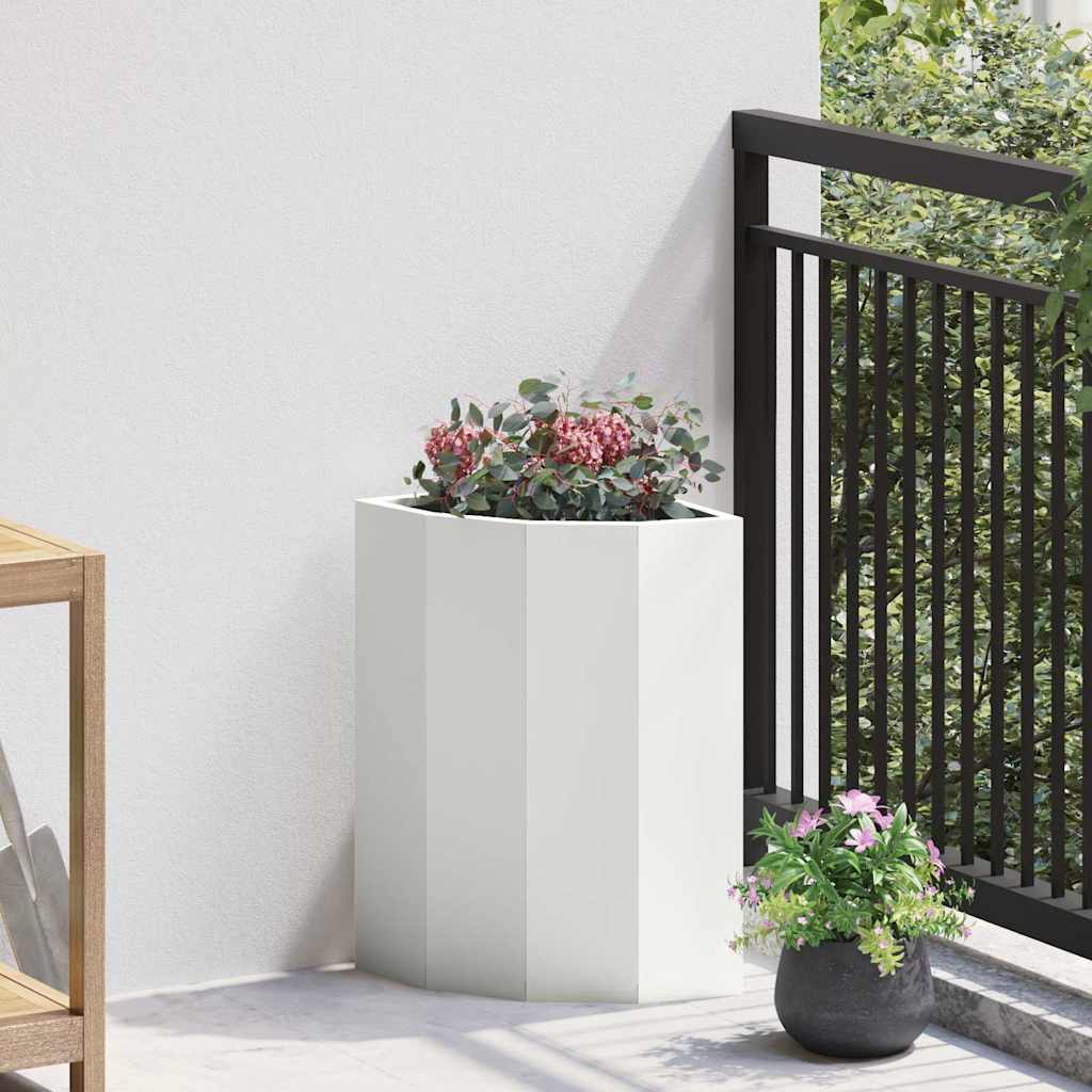 Vidaxx jardinera de esquina blanco 30 x 30 x 50 cm acero