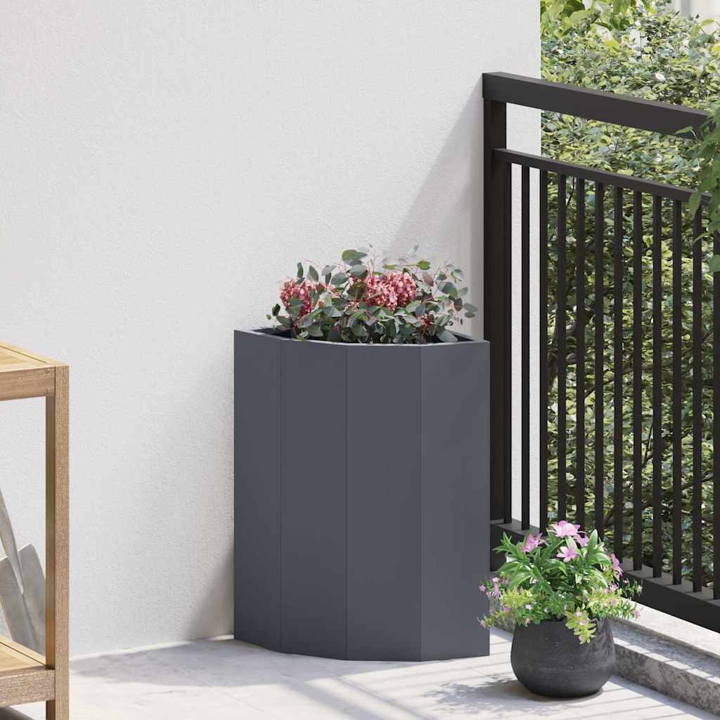 Jardinera de esquina vidaxx antracita 30 x 30 x 50 cm acero