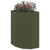 Vidaxl hoek plantbak olijfgroen 30 x 30 x 50 cm staal