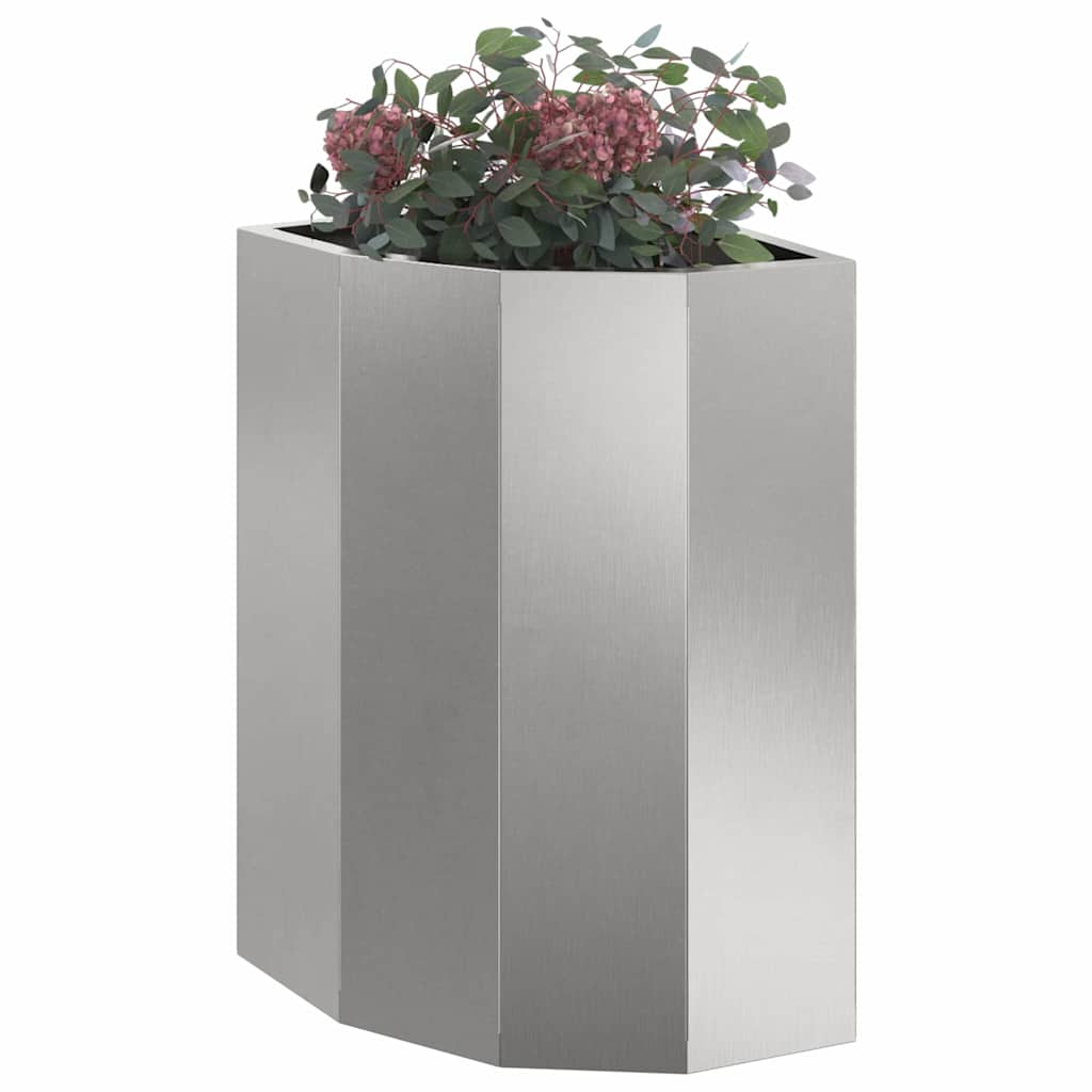 Fioriera angolare Vidaxx argento 30 x 30 x 50 cm in acciaio inossidabile