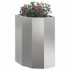 Vidaxx macetero de esquina plateado 30 x 30 x 50 cm acero inoxidable