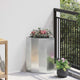 Vidaxl hoek plantbak zilver 30 x 30 x 50 cm gegalvaniseerd staal