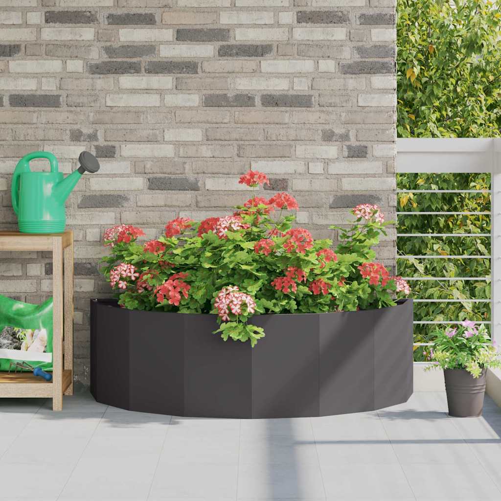 Fioriera Vidaxx nera 120 x 60 x 35 cm in acciaio