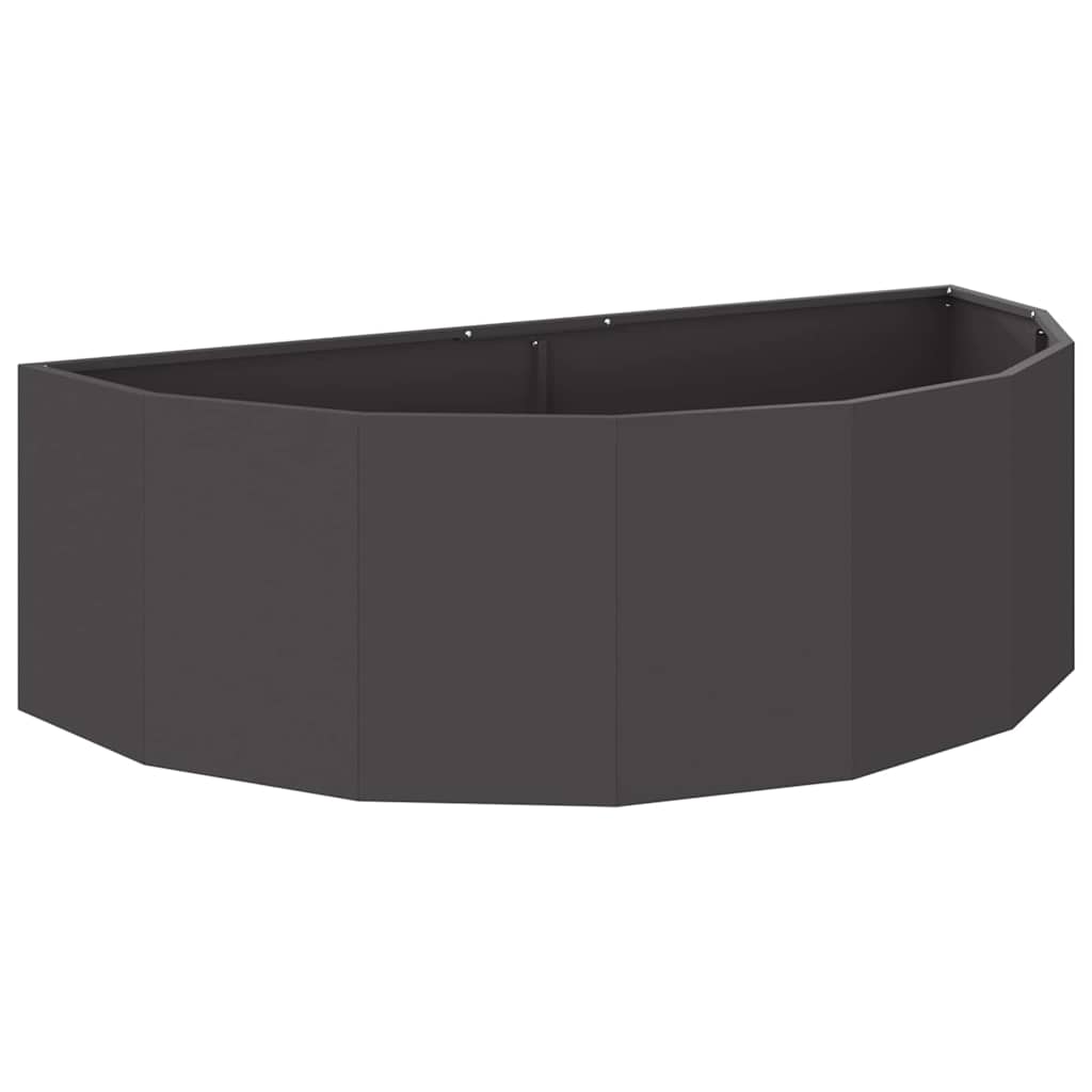 Fioriera Vidaxx nera 120 x 60 x 35 cm in acciaio