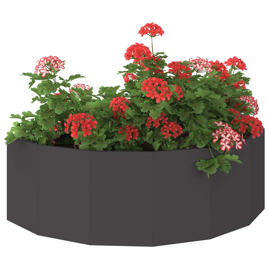 Fioriera Vidaxx nera 120 x 60 x 35 cm in acciaio