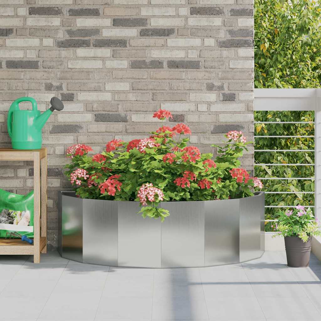 Jardinera vidaxx plateada 120 x 60 x 35 cm acero galvanizado