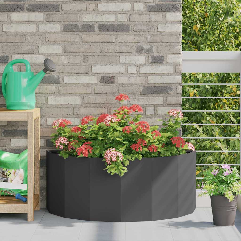 Fioriera Vidaxx nera 90 x 45 x 35 cm in acciaio