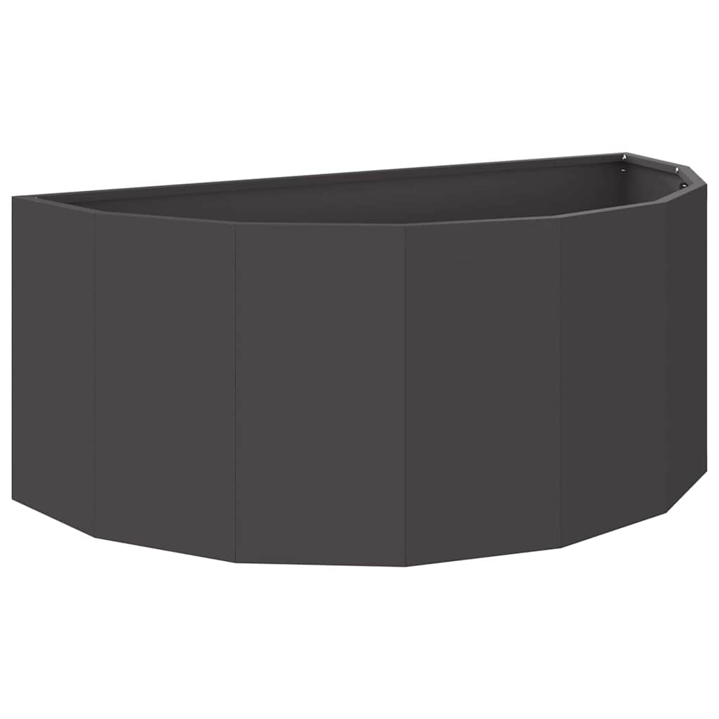 Fioriera Vidaxx nera 90 x 45 x 35 cm in acciaio