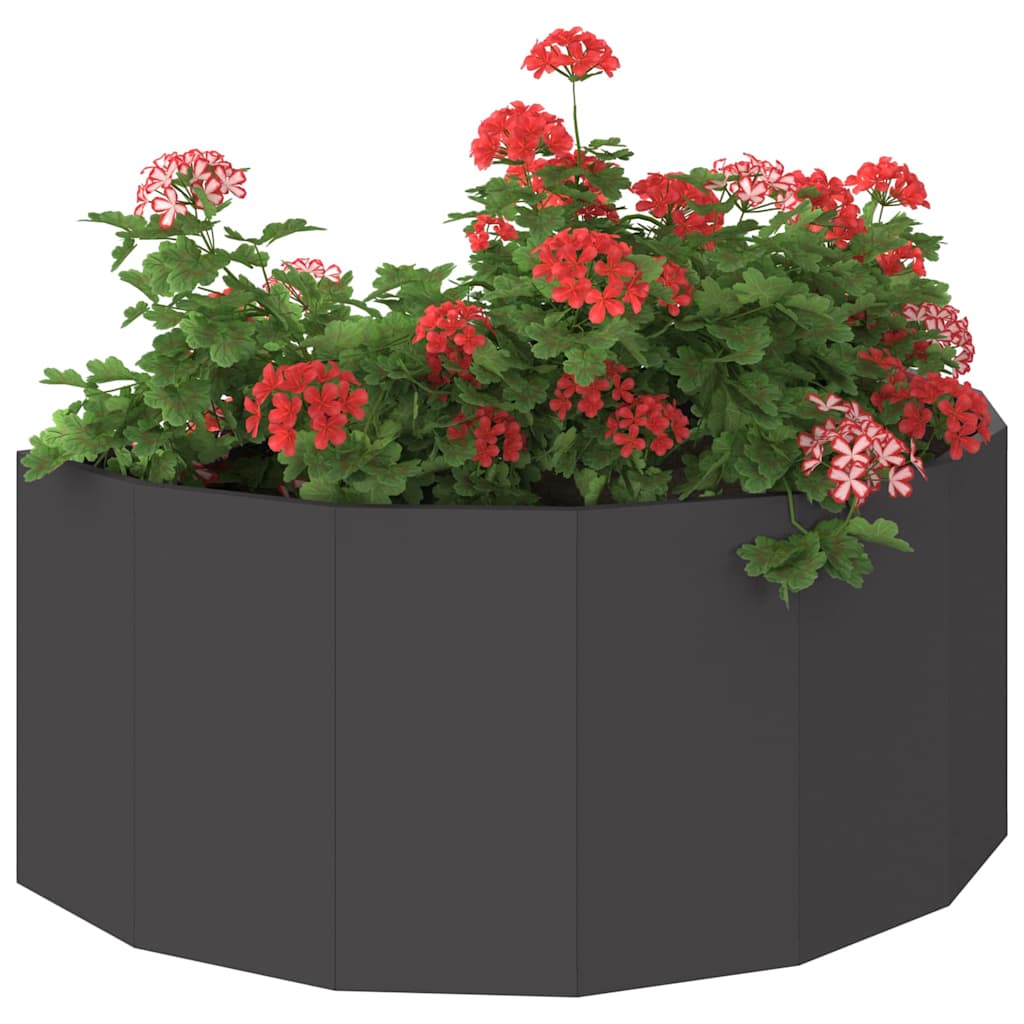 Fioriera Vidaxx nera 90 x 45 x 35 cm in acciaio
