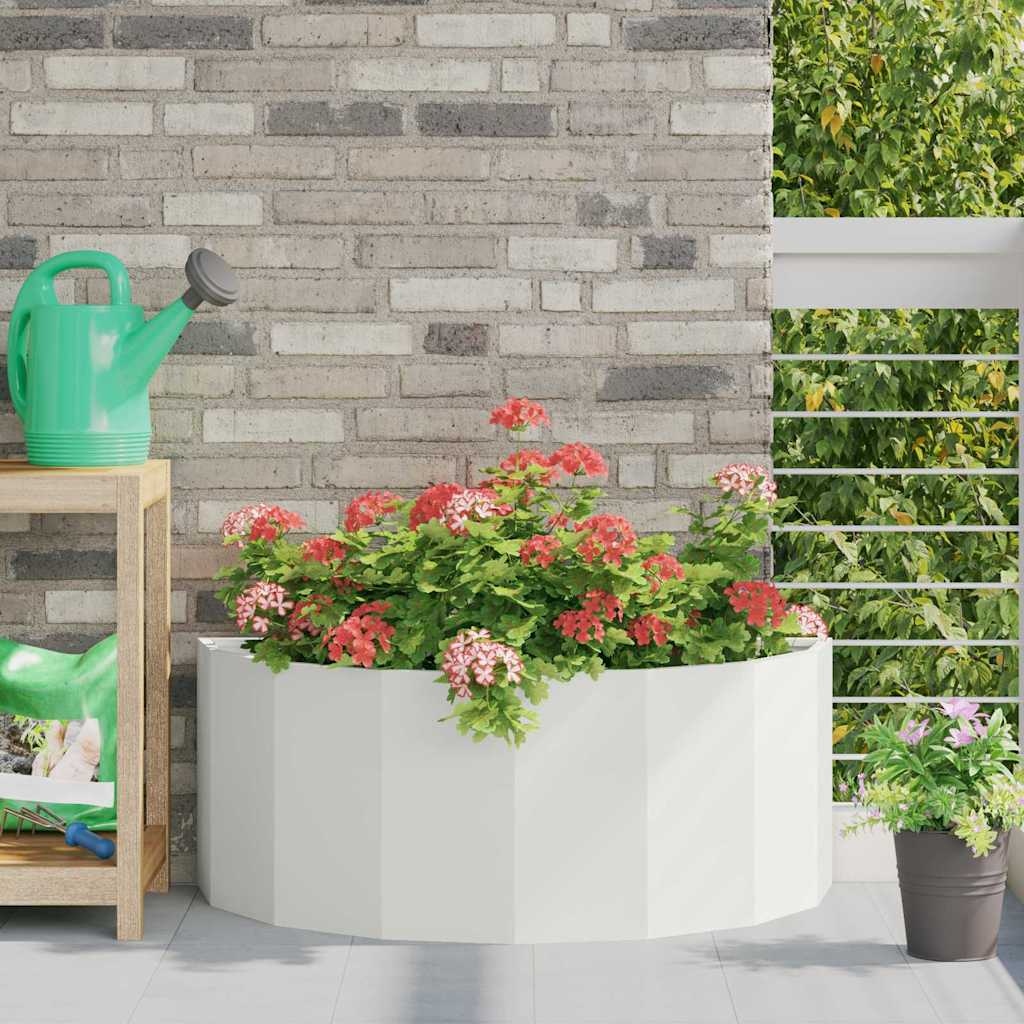 Fioriera Vidaxx bianca 90 x 45 x 35 cm in acciaio